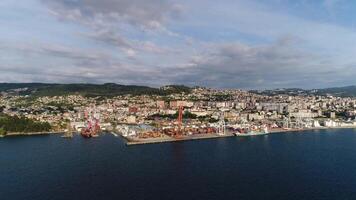 City of Vigo Spain Aerial View video