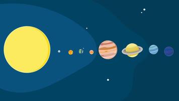 the solar system with planets and sun vector