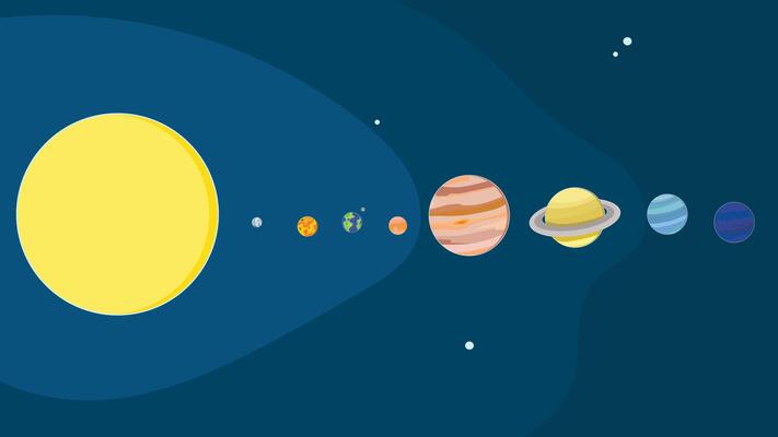 the solar system with planets and sun