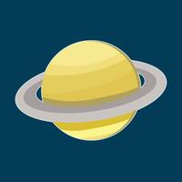 Saturno planeta icono plano diseño ilustración vector