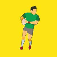 rugby jugador plano ilustración vector