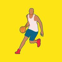 baloncesto jugador plano ilustración vector