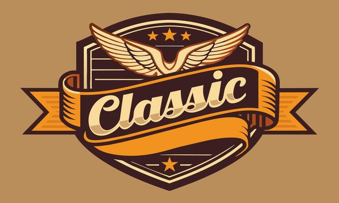 Logo emblem vintage for your brand identity, classic and retro