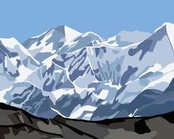 illustration of a beautiful mountain landscape. vector