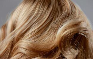 Close Up Shot of Blonde Hair photo