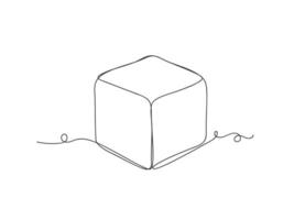 Box continuous one line art isolated illustration vector