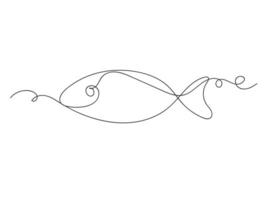 Fish continuous one line art isolated illustration. vector
