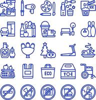 Supermarket and Shopping mall related icon set 5, line style vector