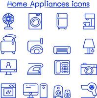 Appliance icon set in thin line style vector