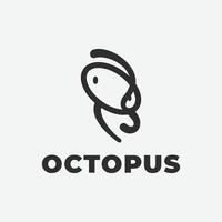 octopus logo design with o and c icon simple illustration. vector