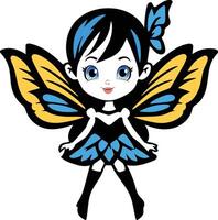 Cute blue fairy illustration vector