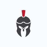 espartano o gladiador casco logo diseño vector