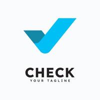 Check mark V logo design symbol vector