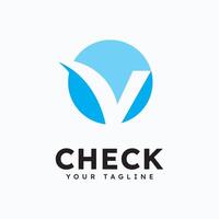 Check mark V logo design symbol vector