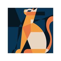 ILLUSTRATION 134, GEOMETRIC CAT ILLUSTRATION vector