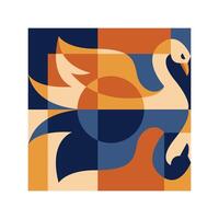 ILLUSTRATION 133, GEOMETRIC SWAN ILLUSTRATION vector