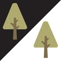 tree icon illustration. Isolated on Black and White Background. vector