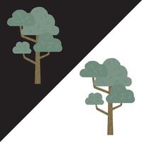 Tree illustration. Isolated on Black and White Background. vector