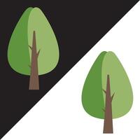 forest tree icon. flat color design. illustration. Isolated on Black and White Background. vector