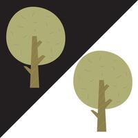 tree flat icon, illustration. colored tree illustration Isolated on Black and White Background. vector