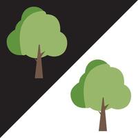 forest trees nature icon in flat style, Green tree icon. Isolated on Black and White Background. vector