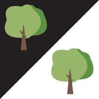 tree forest nature icon. Green trees flat illustration. Isolated on Black and White Background. vector