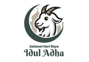 illustration of a sacrificial goat for the Muslim Eid al-Adha event vector