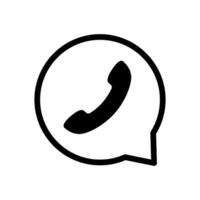 Thin Line Phone Icon in a Circle. Illustration of Circular Phone Icon on White Background vector