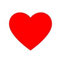 Love Heart Symbol Icon. Flat Red Valentine Heart Isolated on White Background vector
