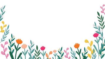 Abstract flower background design floral border frame vector