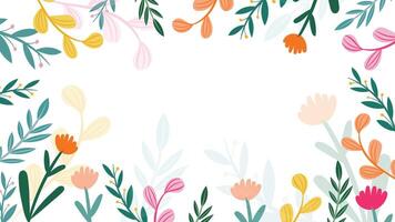 Abstract flower background design floral border frame vector