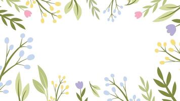 Abstract flower background design floral border frame vector