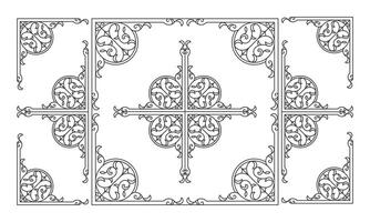 conjunto de Clásico marcos y fronteras diseño. decorativo floral ornamento. vector