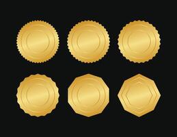 Set of gold seals, label, badge, certificate. Fully editable illustration design vector