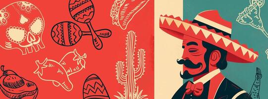 Cinco de Mayo Illustration Banner template