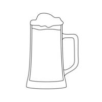 cerveza jarra línea dibujo vector