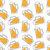 Seamless pattern with beer mug for your design vector