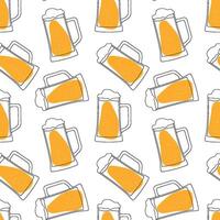 Seamless pattern with beer mug for your design vector