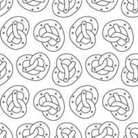 Seamless pattern with mini pretzels on an isolated background. vector