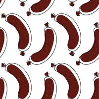 Seamless illustration of a large number of orange fried sausages, rotated from different angles vector