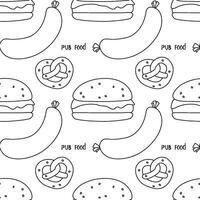 Doodle of hamburger food various vector