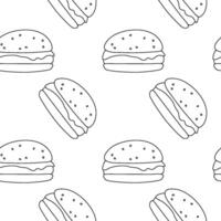 Burger Icon Emoji Pattern. Food Seamless Background Symbols. Doodle Emoticon Illustration Design . vector