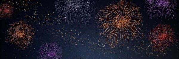 Fireworks Night City Background Header template