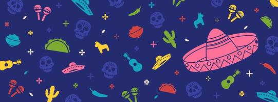 Cinco De Mayo Flat Design Social Media Cover template