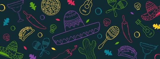 Cinco De Mayo Hand Drawn Social Media Cover template