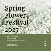 Green Modern Minimalist Spring Flower Festival Instagram Post template