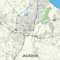 Jackson, Mississippi, United States map poster art vector