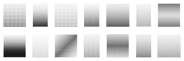 Dynamic Halftone Patterns With Gradients And Dotted Textures. Isolated Illustration vector