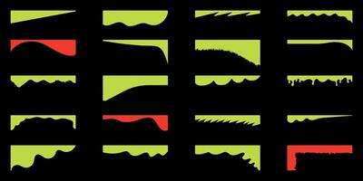 Geometric Neon Website border and separator headers. Organic Web page. Divider shapes for web page. Abstract Curve Set for Banners, Posters, website and App. Dividers shapes and headers. vector