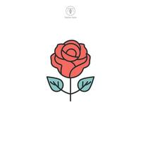 Rosa icono símbolo ilustración aislado en blanco antecedentes vector